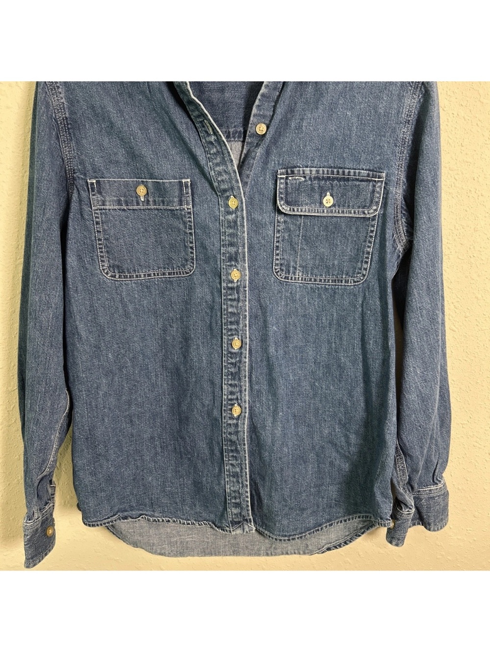 Ralph Lauren Women’s XS Casual Blue Denim Long Sleeve Button Up Shirt Cowgirl - Picture 2 of 16